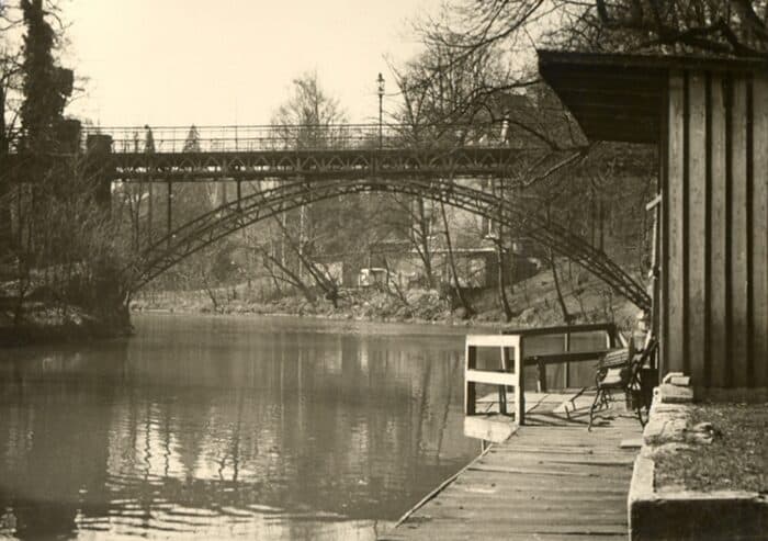 Okerbrücke Ottmerstraße Braunschweig in den 1950er Jahren, Foto.